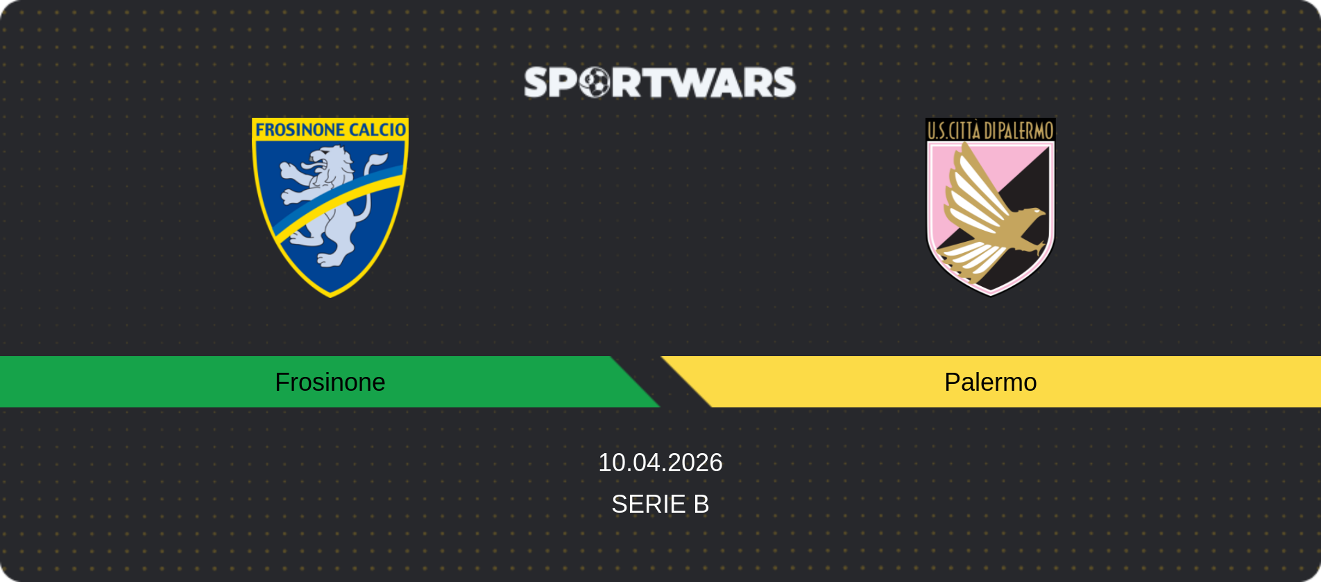 Match prediction Frosinone — Palermo, Serie B, 10.04.2026