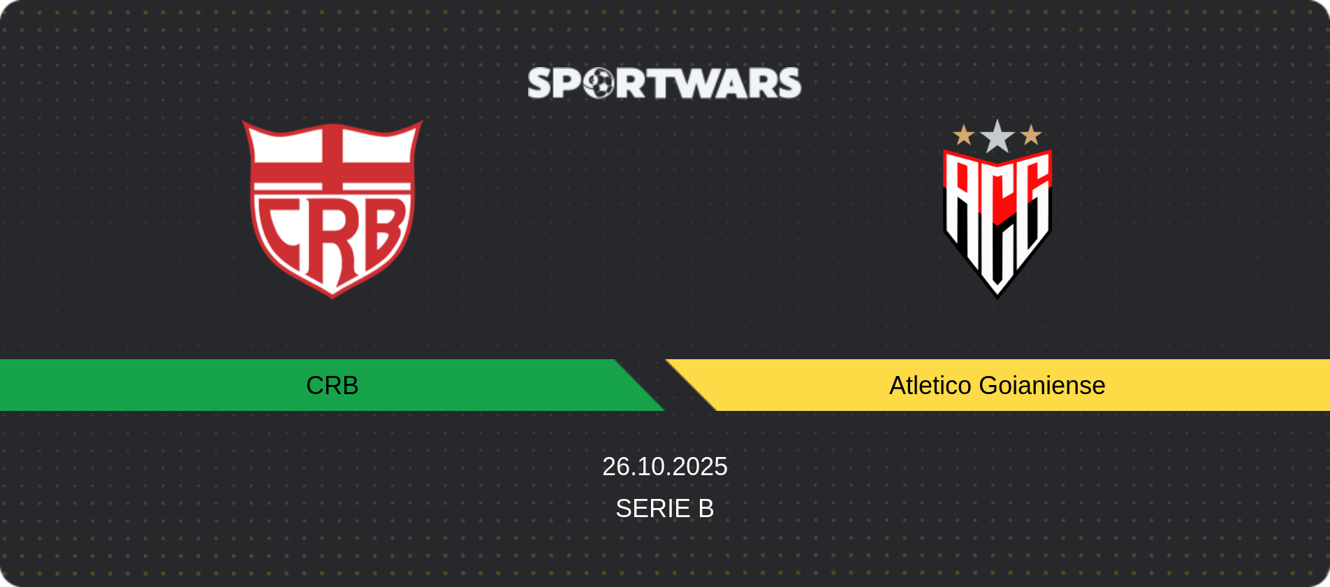 Match prediction CRB — Atletico Goianiense, Serie B, 26.10.2025