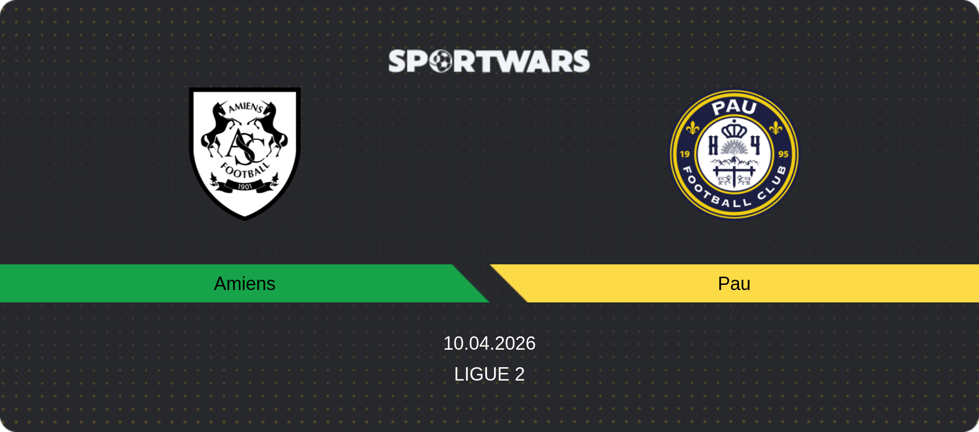 Match prediction Amiens — Pau, Ligue 2, 10.04.2026