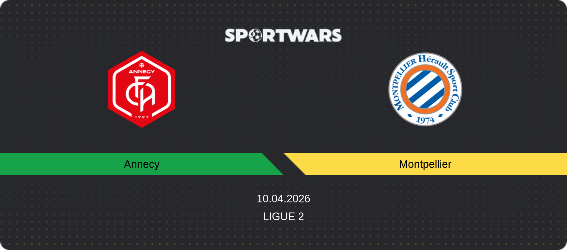 Match prediction Annecy — Montpellier, Ligue 2, 10.04.2026