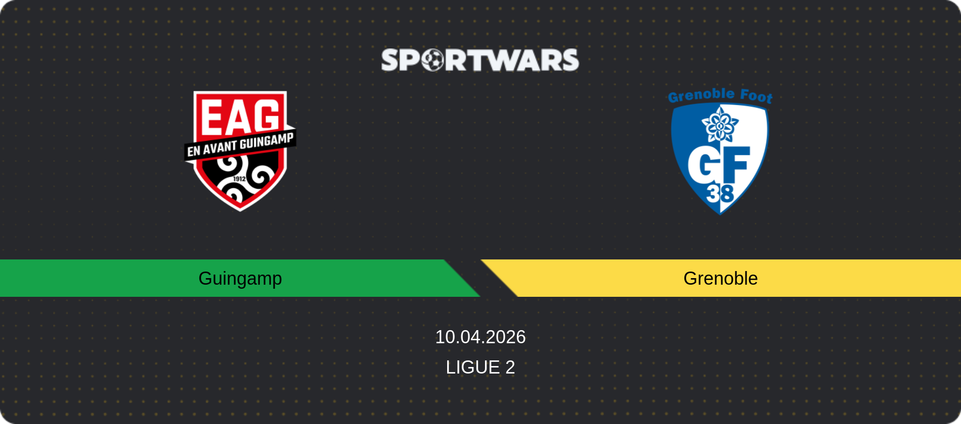 Match prediction Guingamp — Grenoble, Ligue 2, 10.04.2026