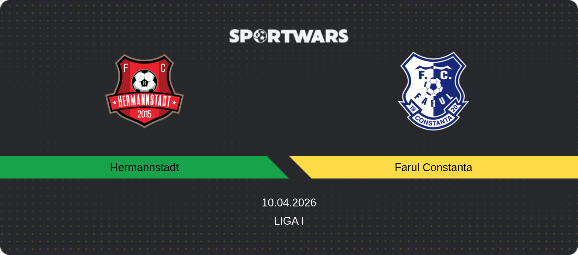 Match prediction Hermannstadt — Farul Constanta, Liga I, 10.04.2026
