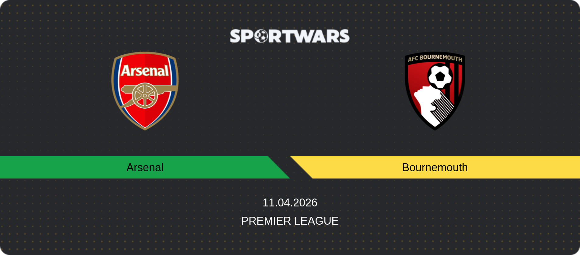 Match prediction Arsenal — Bournemouth, Premier League, 11.04.2026