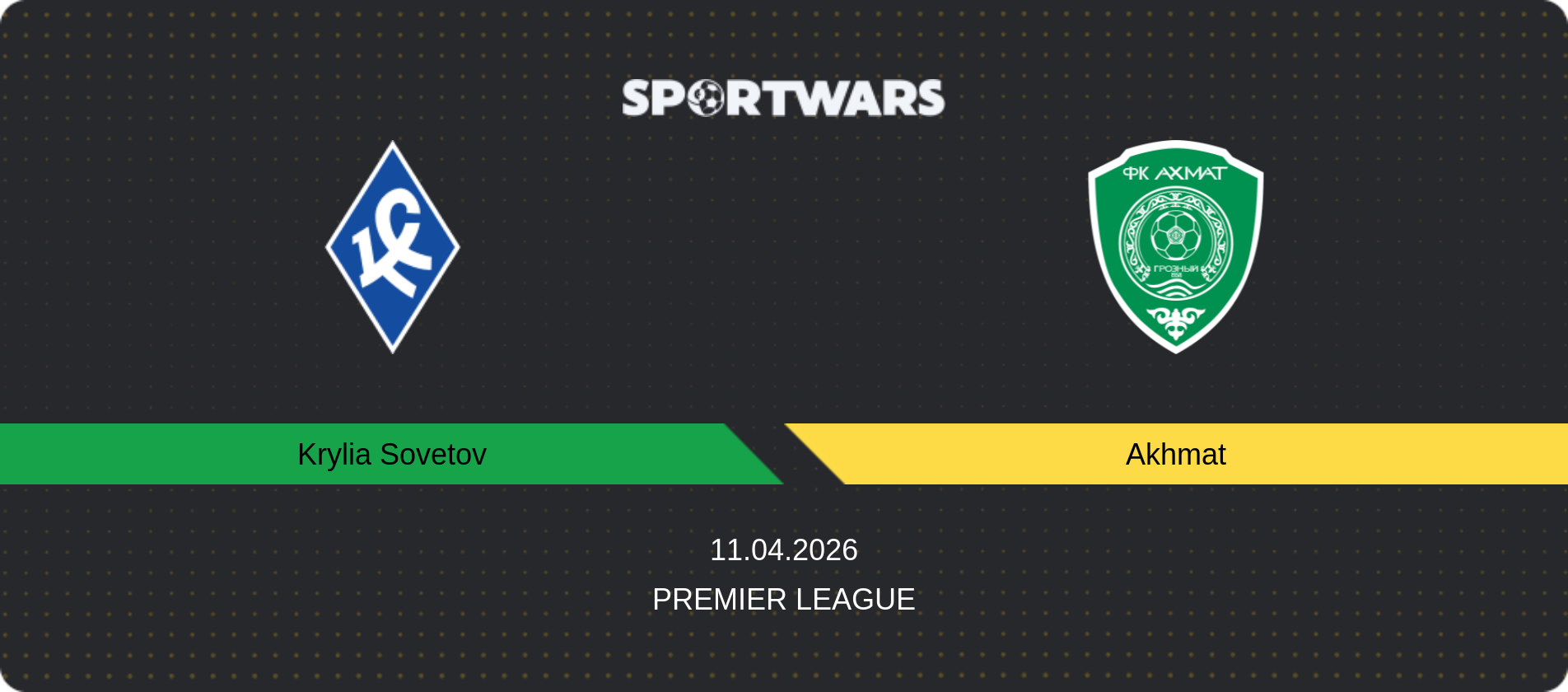 Match prediction Krylia Sovetov — Akhmat, Premier League, 11.04.2026