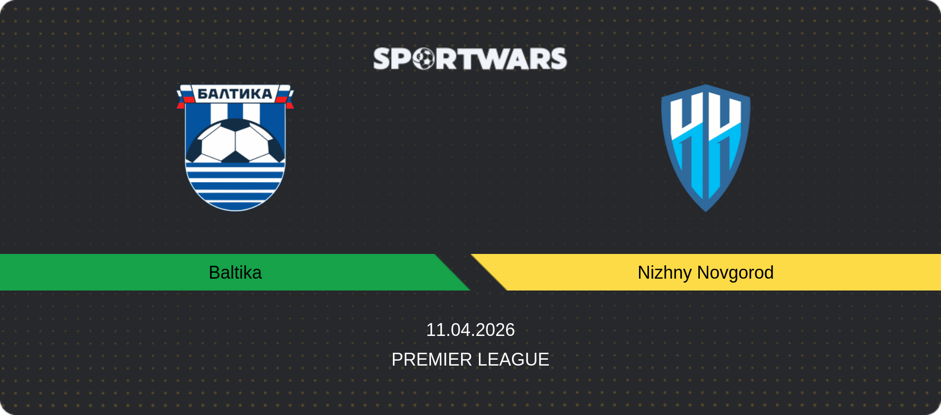 Match prediction Baltika — Nizhny Novgorod, Premier League, 11.04.2026