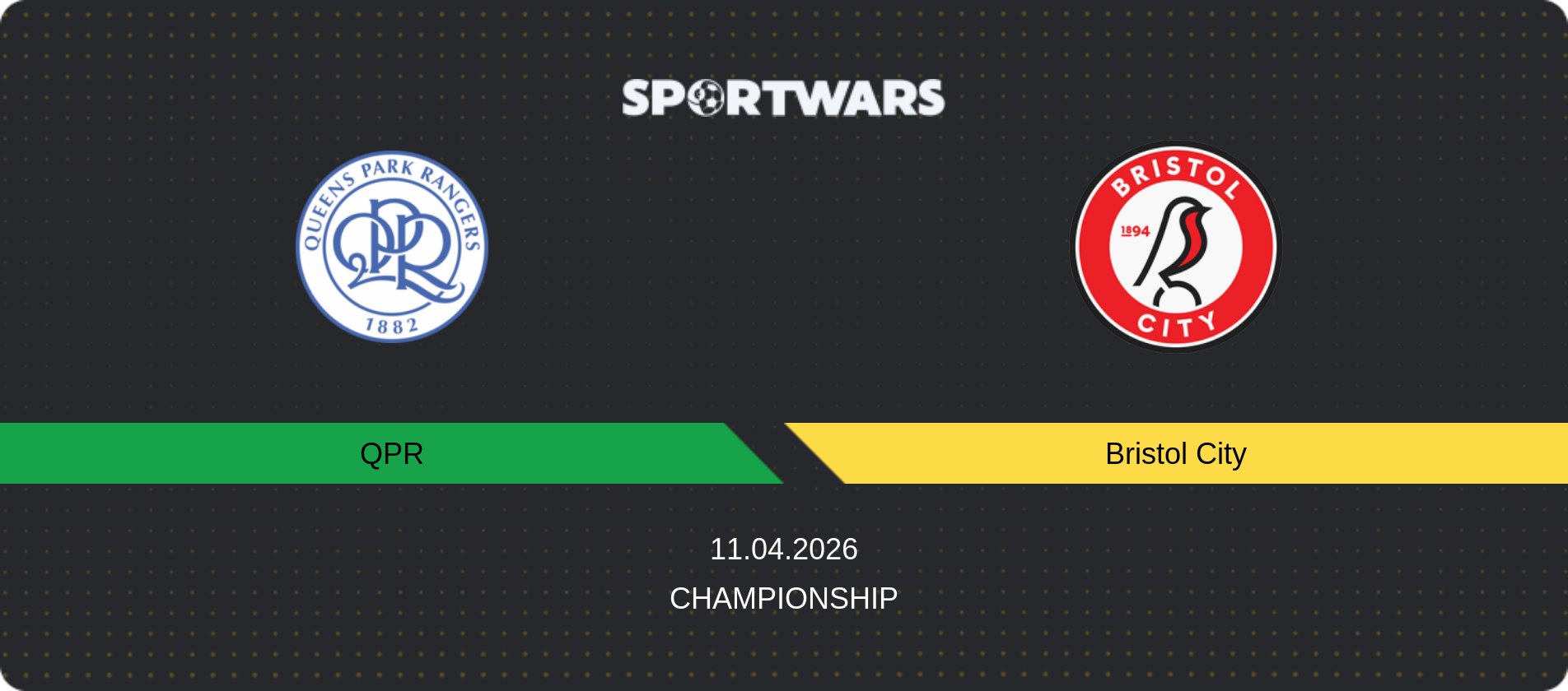 Match prediction QPR — Bristol City, Championship, 11.04.2026