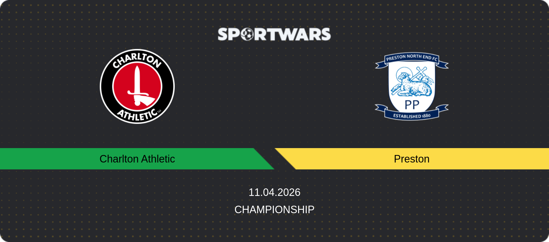 Match prediction Charlton Athletic — Preston, Championship, 11.04.2026