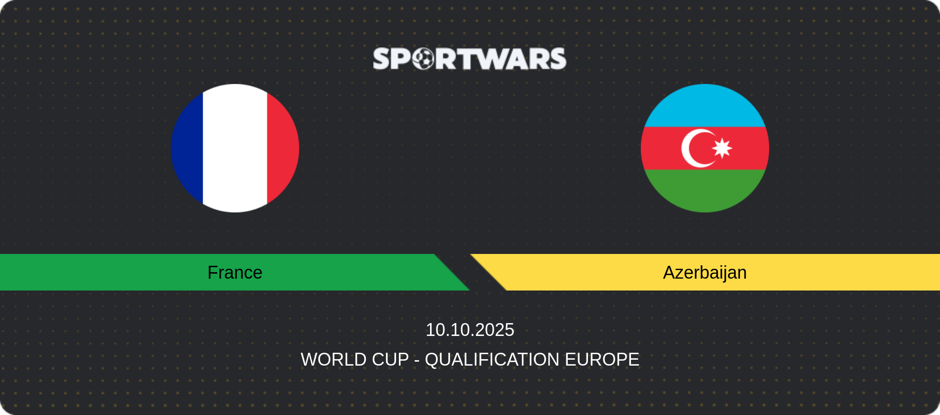 Match prediction France — Azerbaijan, World Cup - Qualification Europe, 10.10.2025
