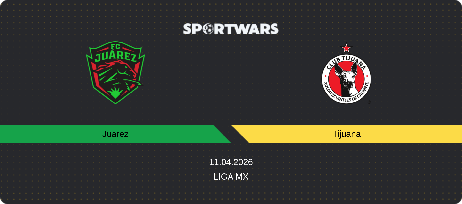 Match prediction Juarez — Tijuana, Liga MX, 11.04.2026