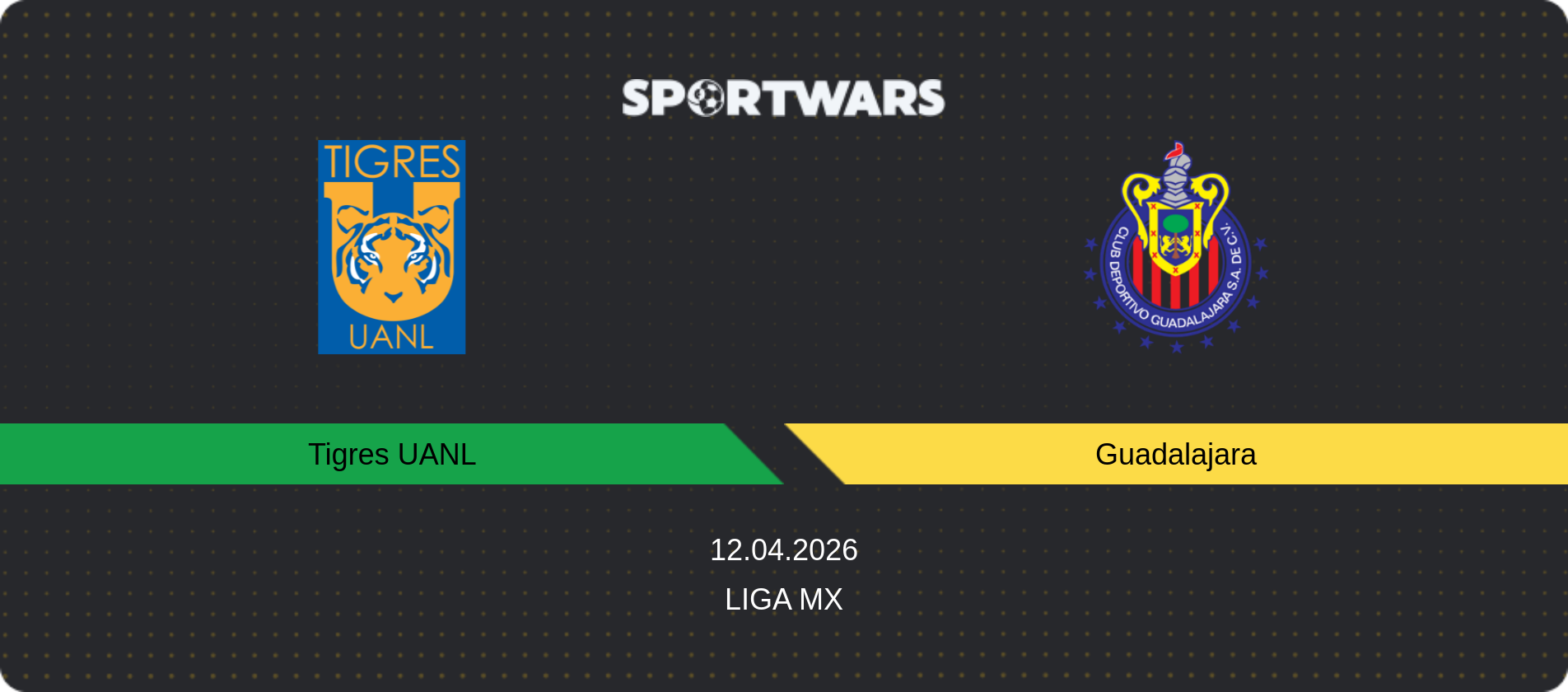 Match prediction Tigres UANL — Guadalajara, Liga MX, 12.04.2026