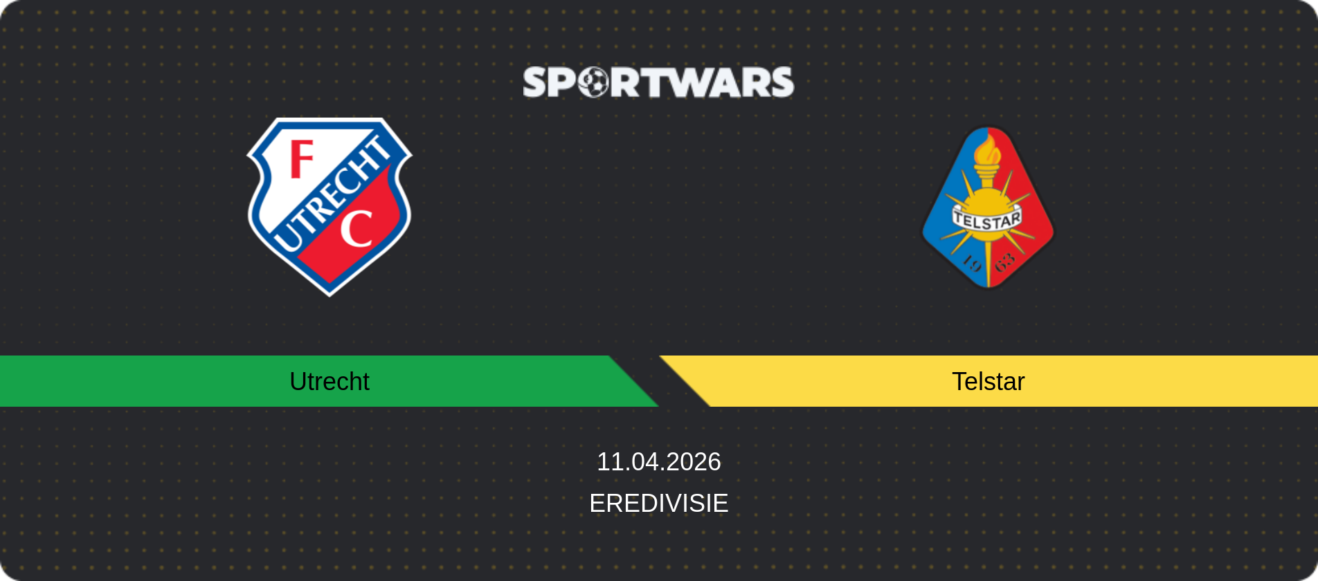 Match prediction Utrecht — Telstar, Eredivisie, 11.04.2026