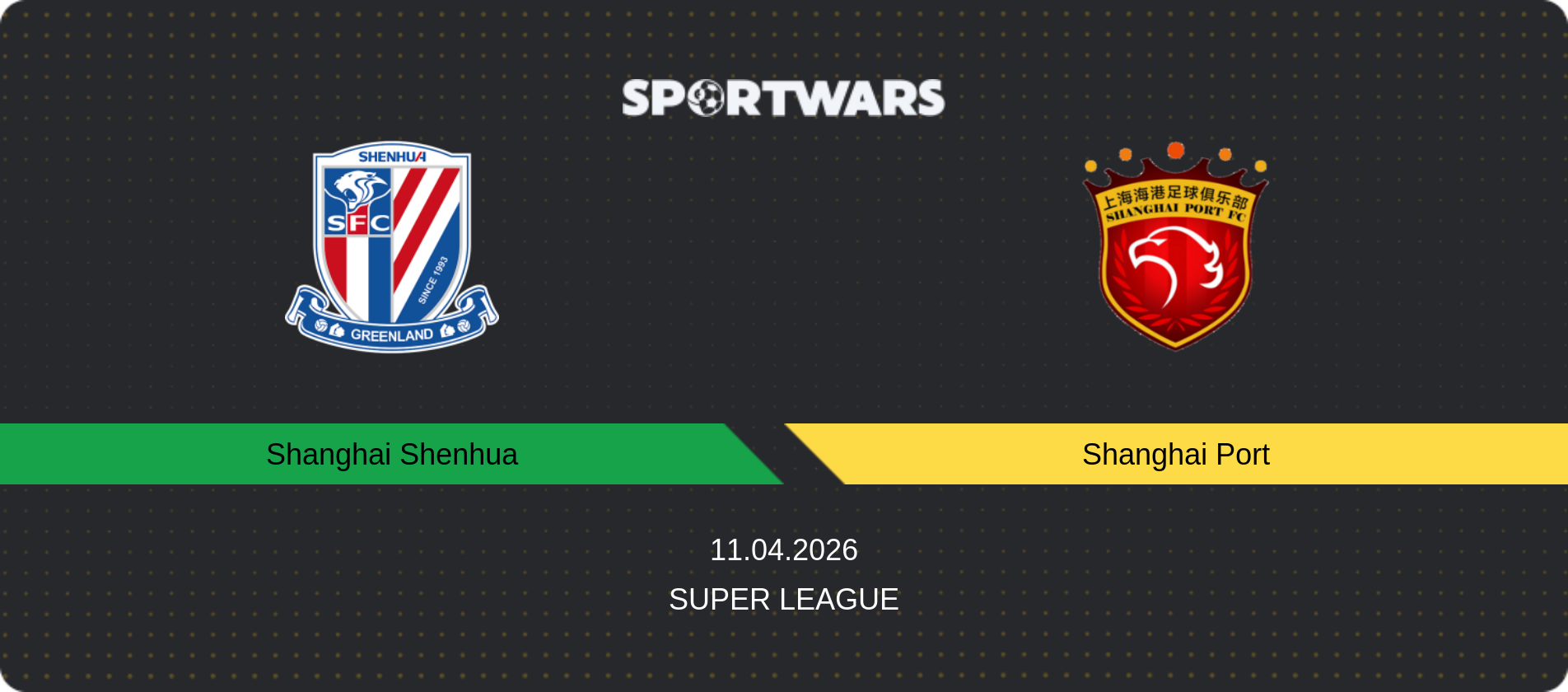 Match prediction Shanghai Shenhua — Shanghai Port, Super League, 11.04.2026