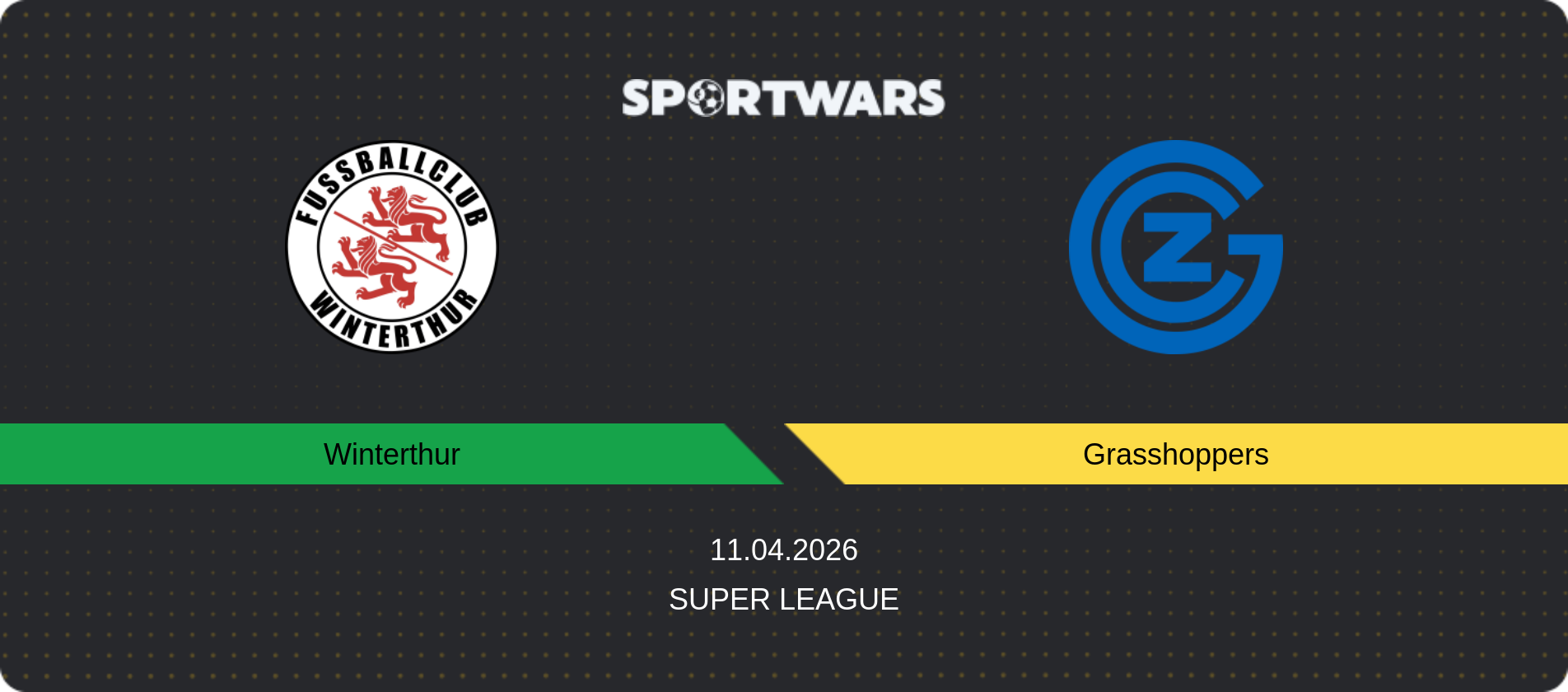 Match prediction Winterthur — Grasshoppers, Super League, 11.04.2026