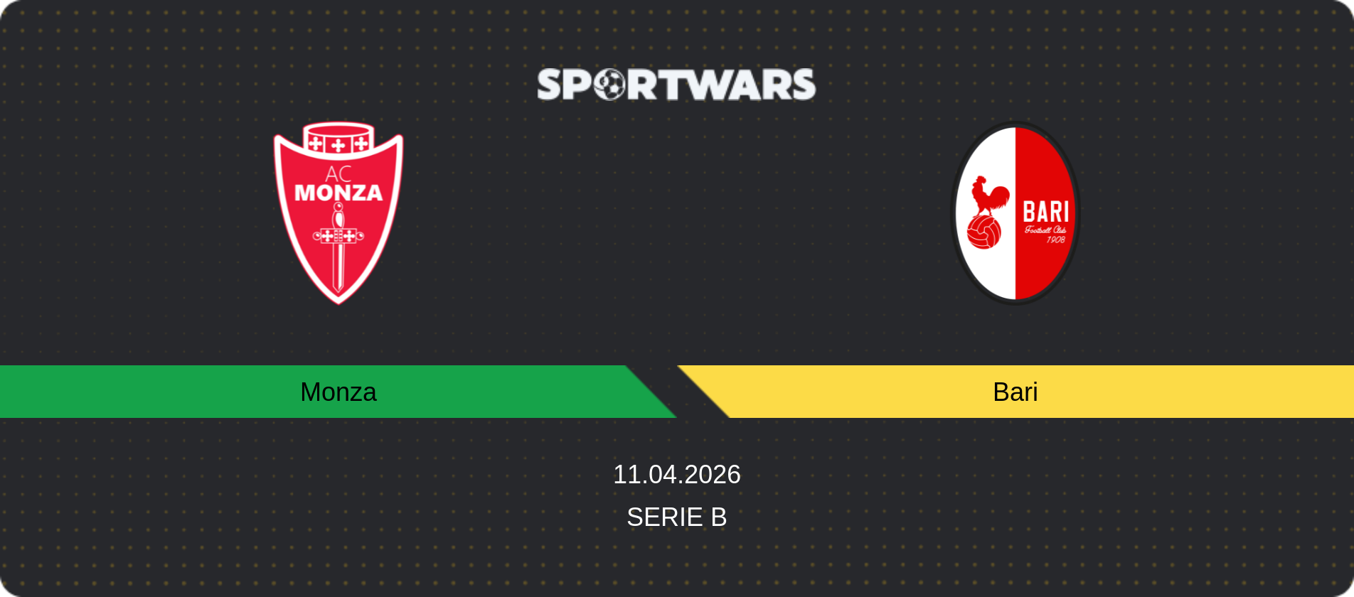 Match prediction Monza — Bari, Serie B, 11.04.2026