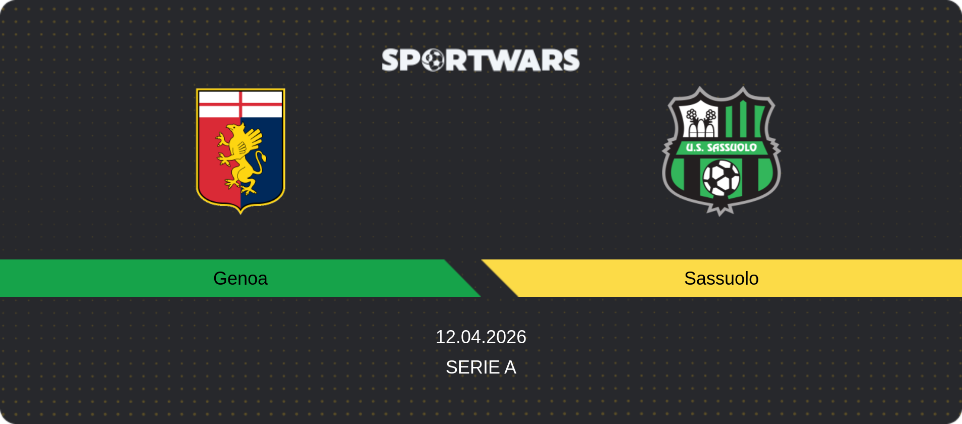 Match prediction Genoa — Sassuolo, Serie A, 12.04.2026