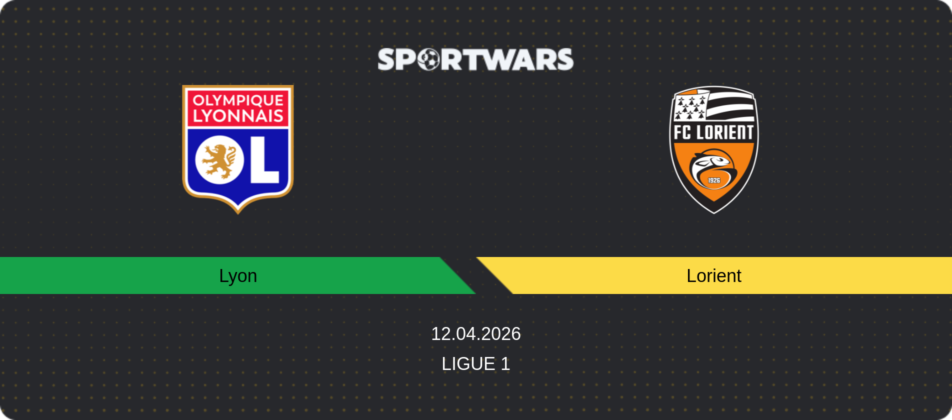 Match prediction Lyon — Lorient, Ligue 1, 12.04.2026