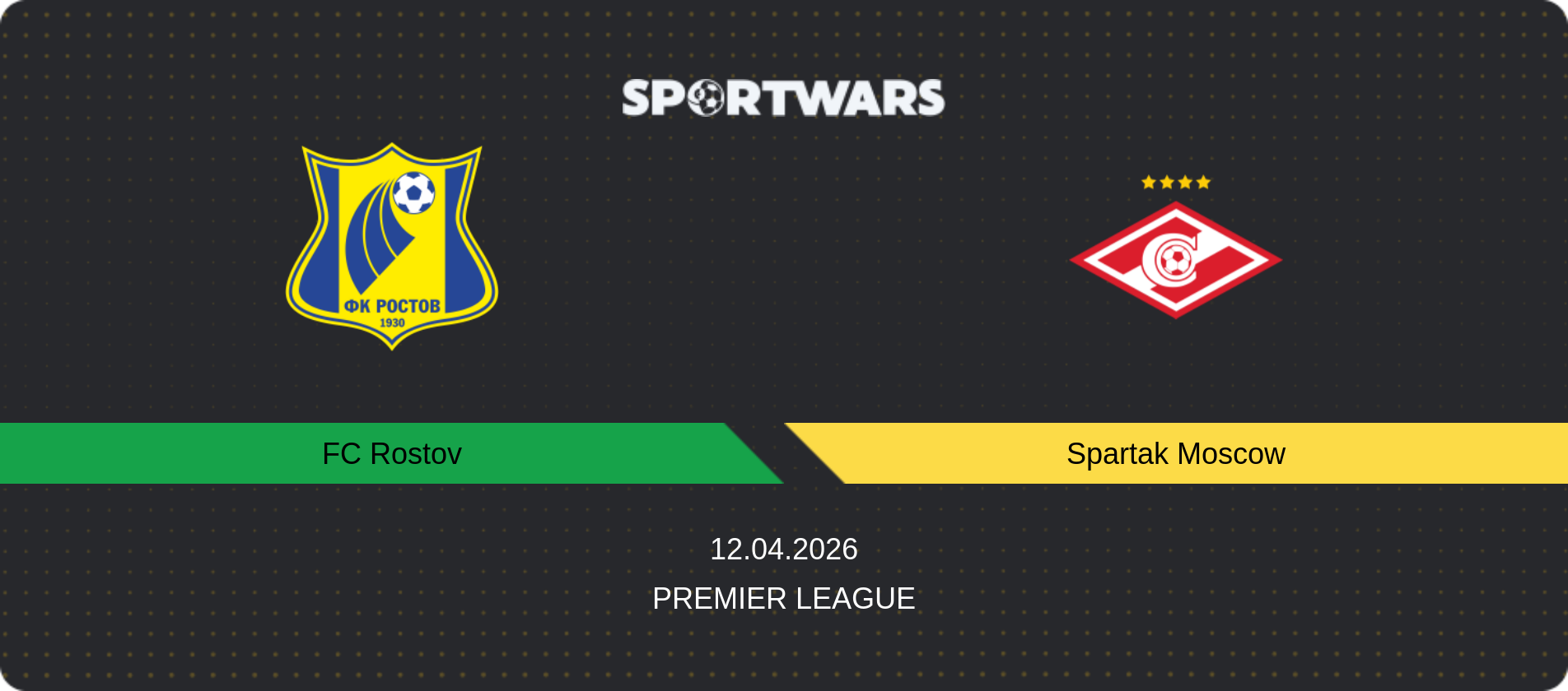 Match prediction FC Rostov — Spartak Moscow, Premier League, 12.04.2026