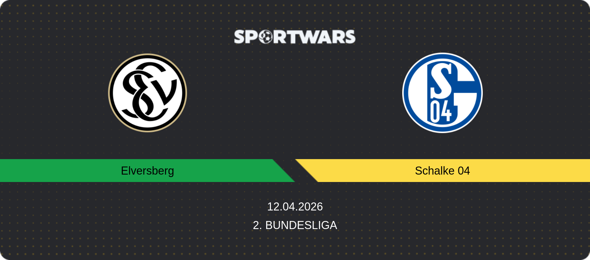 Match prediction Elversberg — Schalke 04, 2. Bundesliga, 12.04.2026