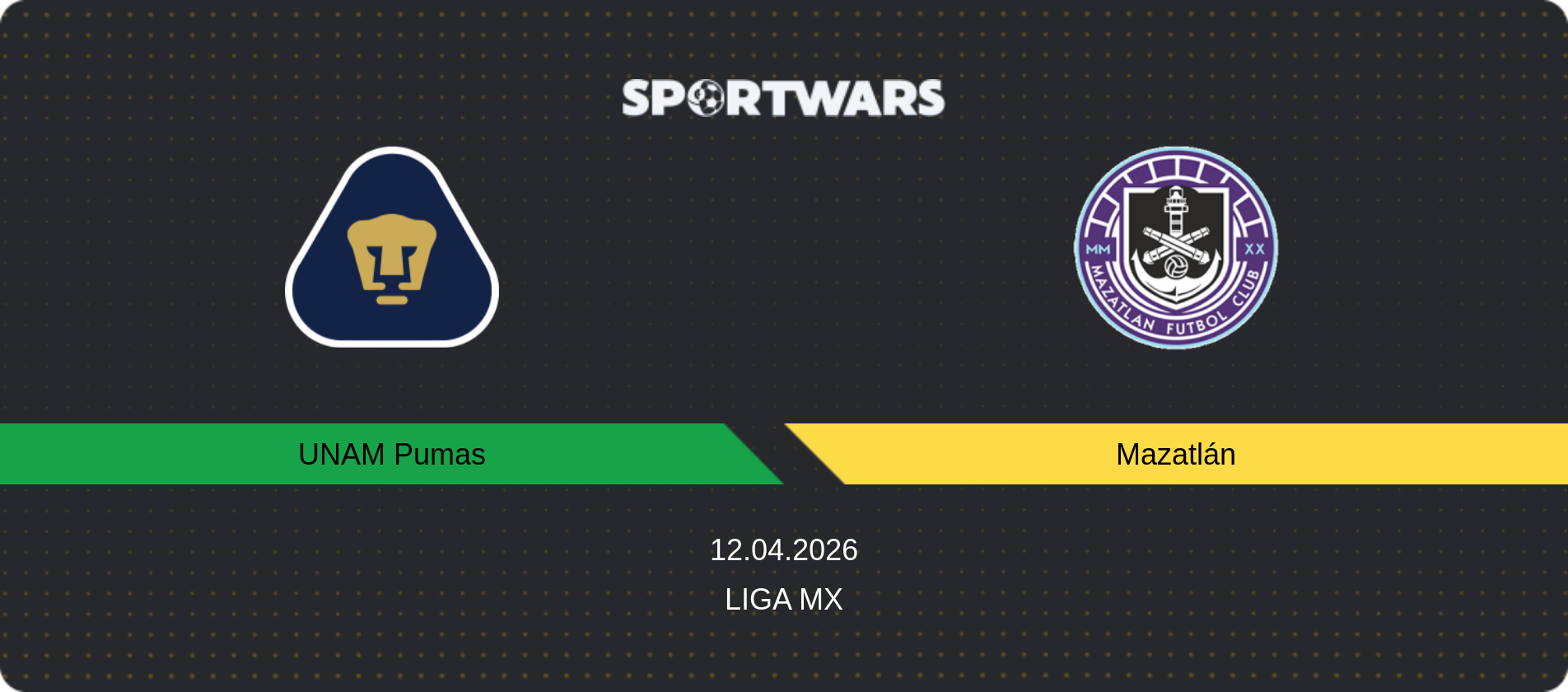 Match prediction UNAM Pumas — Mazatlán, Liga MX, 12.04.2026