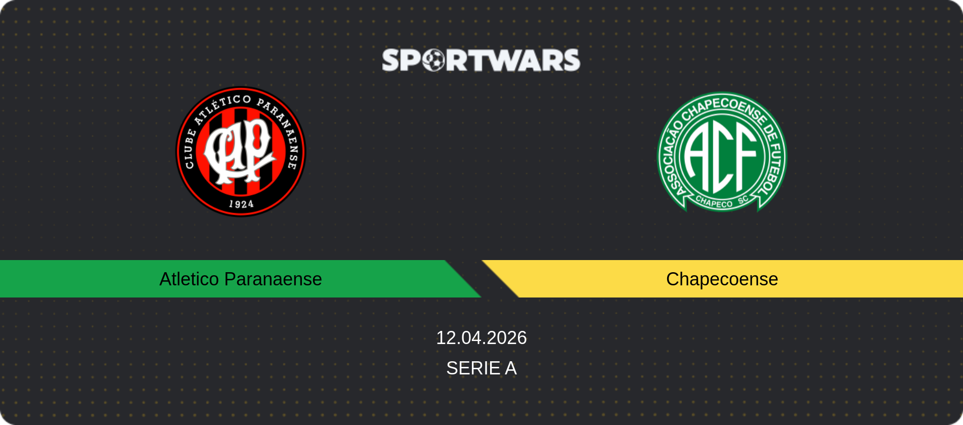 Match prediction Atletico Paranaense — Chapecoense, Serie A, 12.04.2026