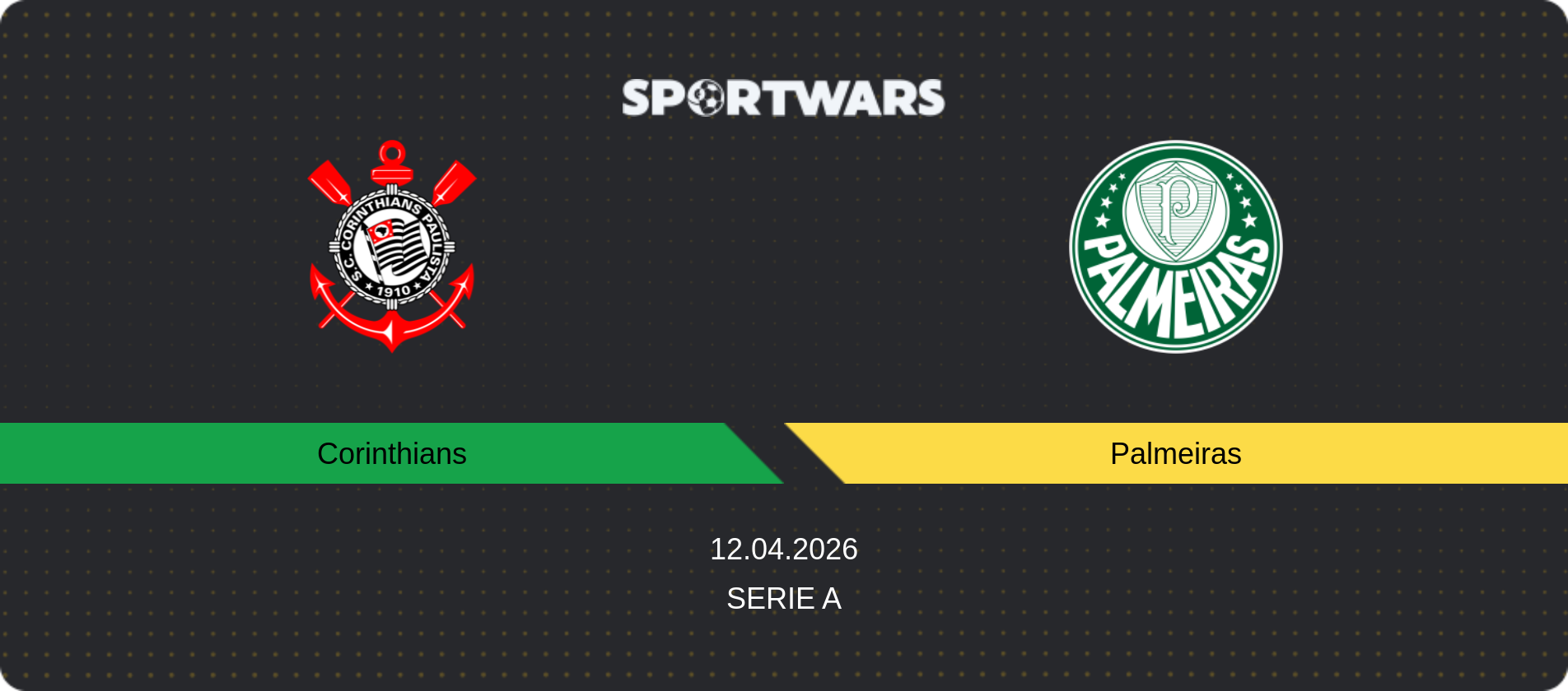 Match prediction Corinthians — Palmeiras, Serie A, 12.04.2026