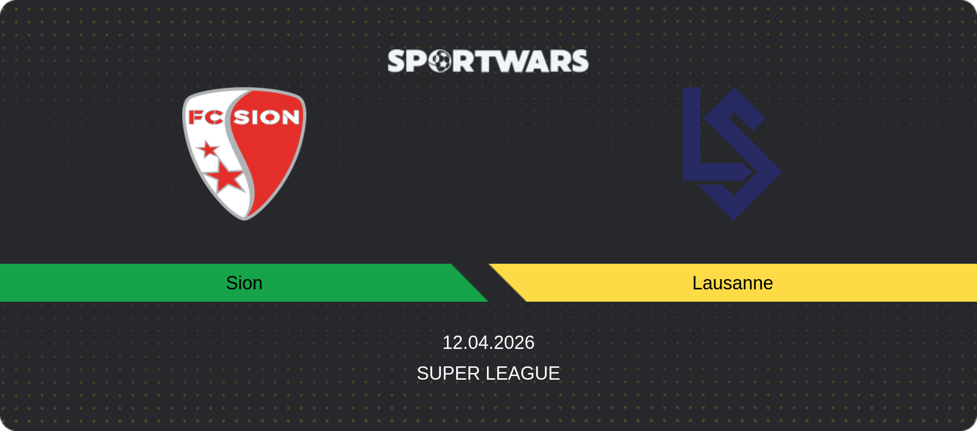 Match prediction Sion — Lausanne, Super League, 12.04.2026