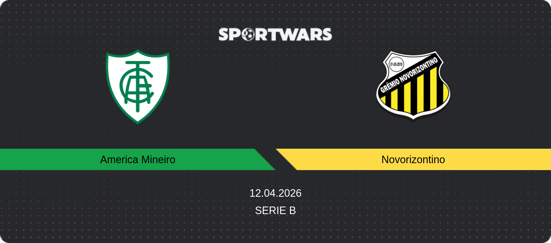 Match prediction America Mineiro — Novorizontino, Serie B, 12.04.2026