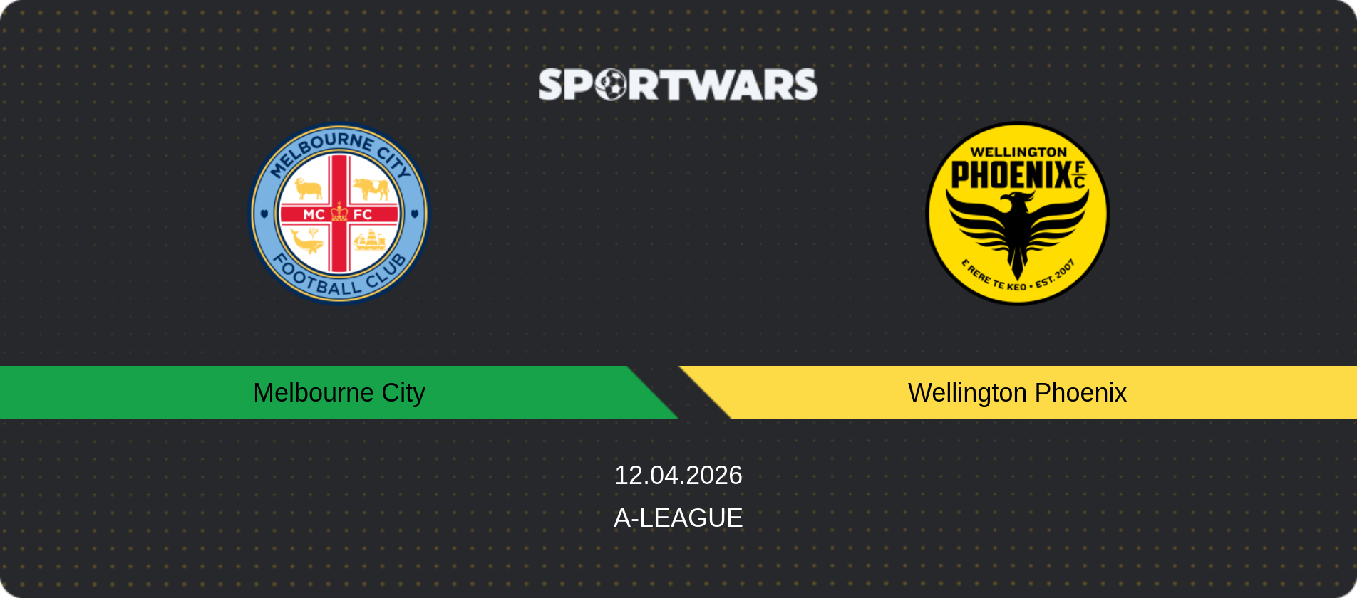 Match prediction Melbourne City — Wellington Phoenix, A-League, 12.04.2026