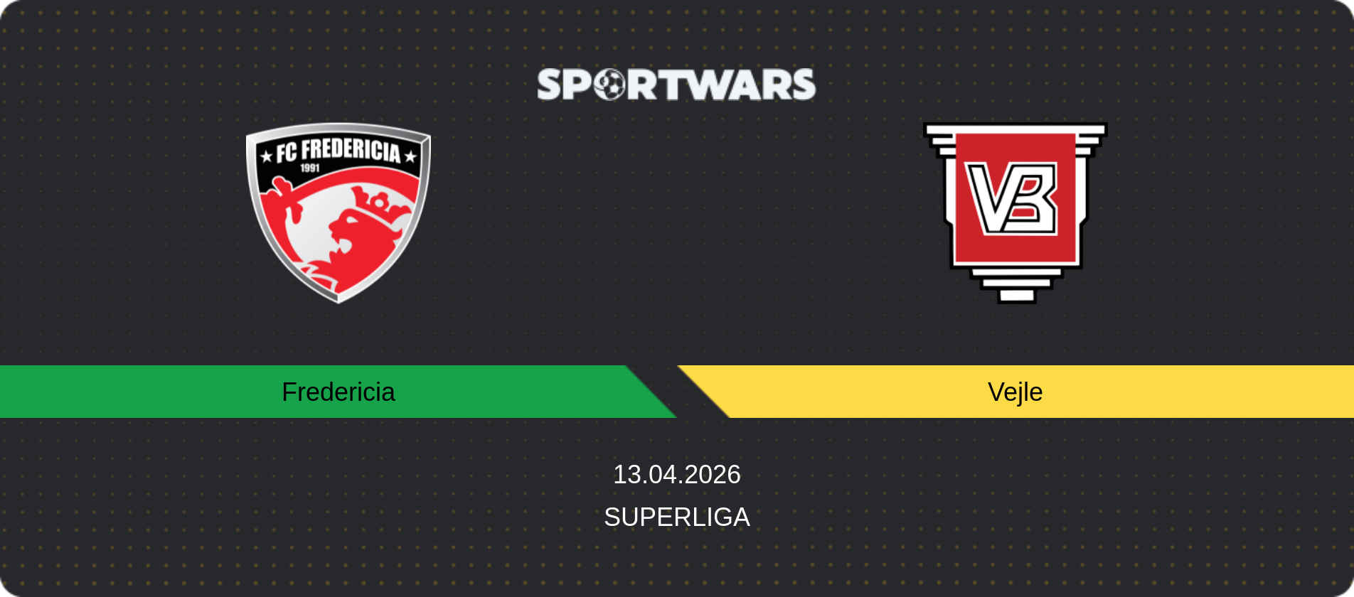 Match prediction Fredericia — Vejle, Superliga, 13.04.2026