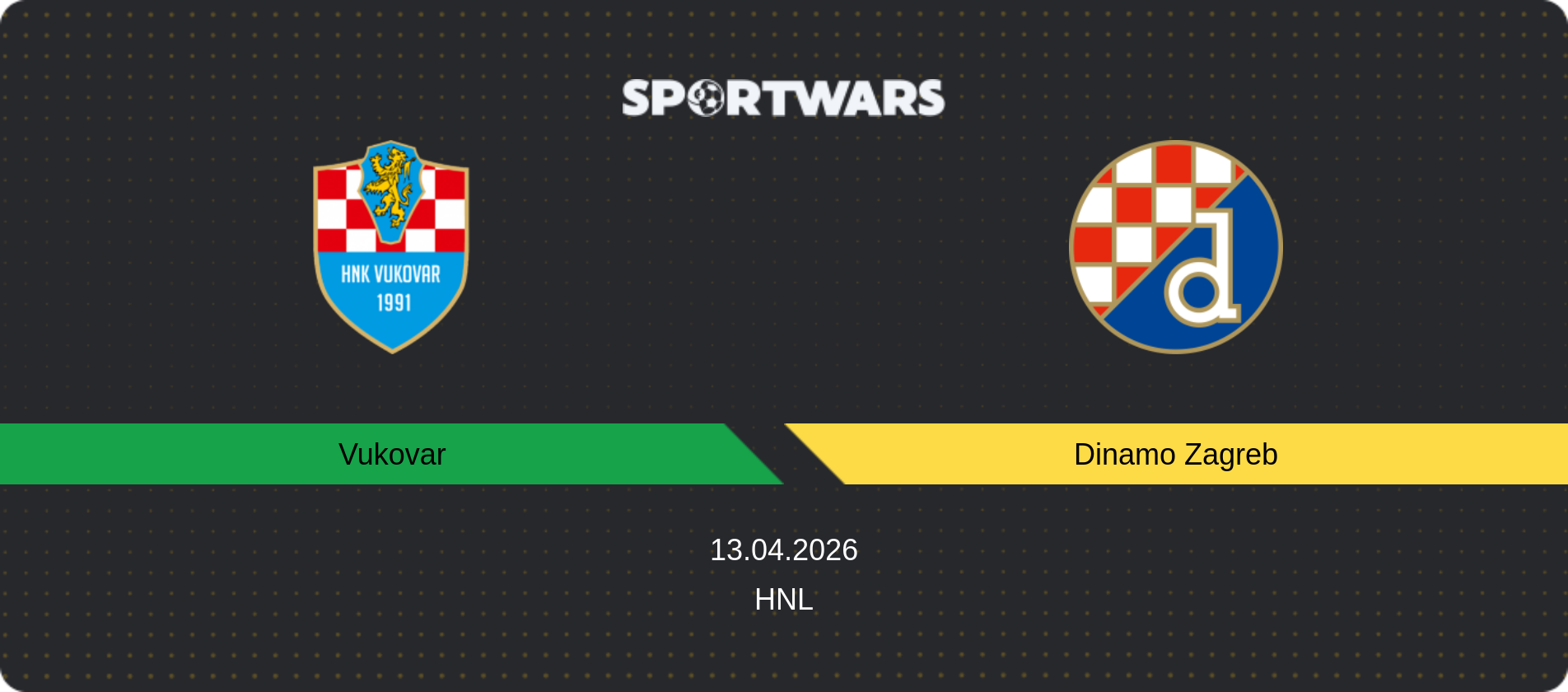 Match prediction Vukovar — Dinamo Zagreb, HNL, 13.04.2026