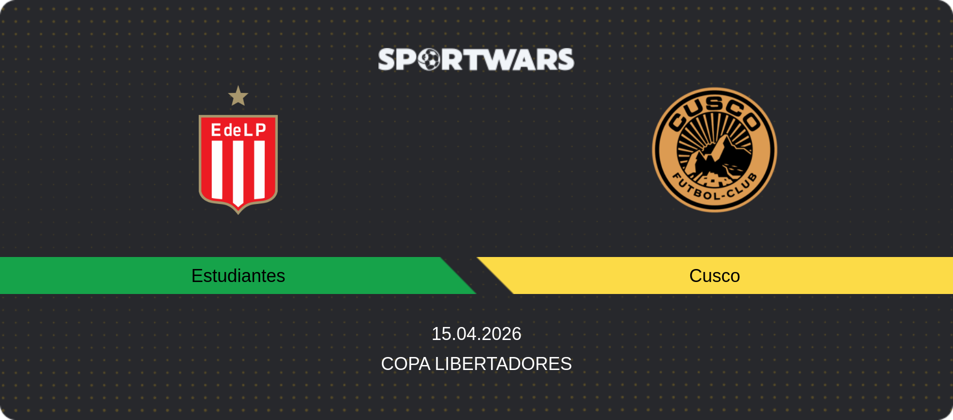 Match prediction Estudiantes — Cusco, Copa Libertadores, 15.04.2026
