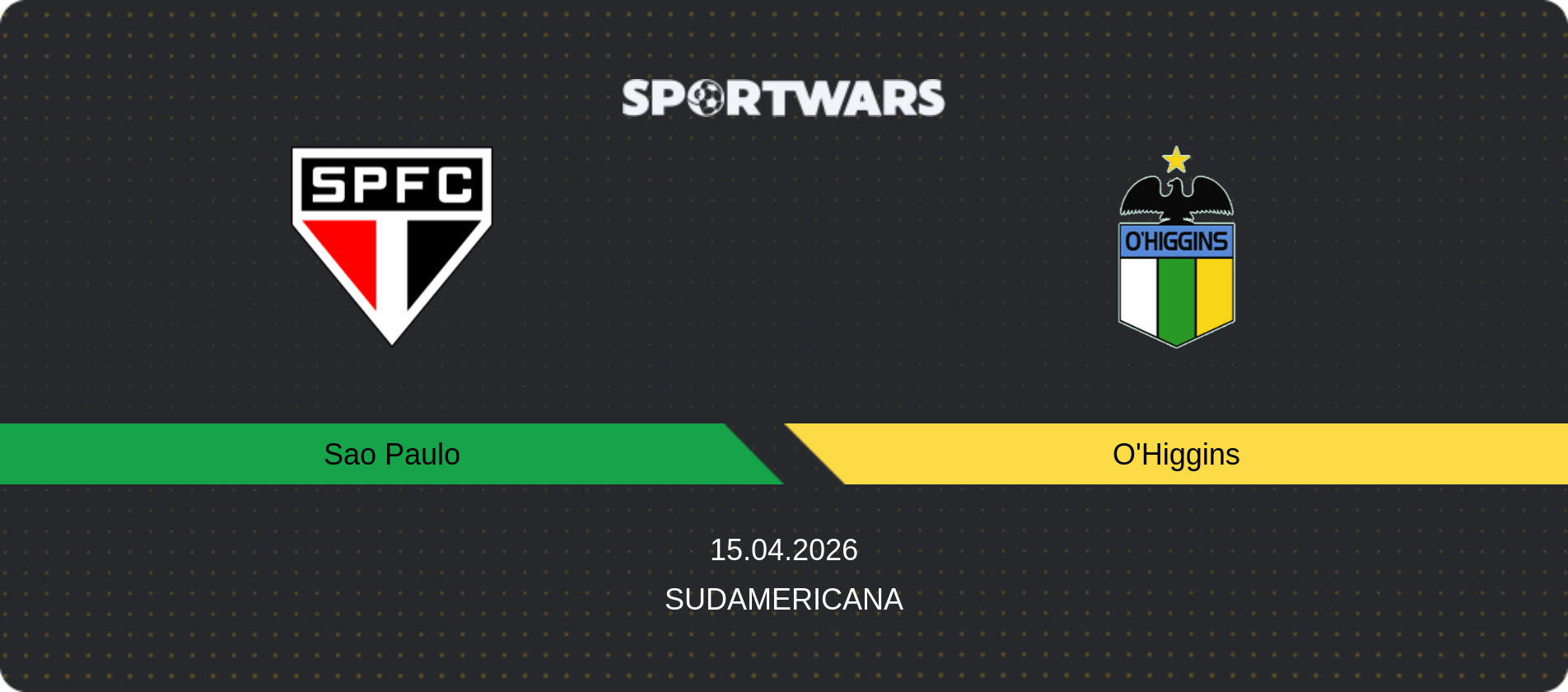 Match prediction Sao Paulo — O'Higgins, Sudamericana, 15.04.2026