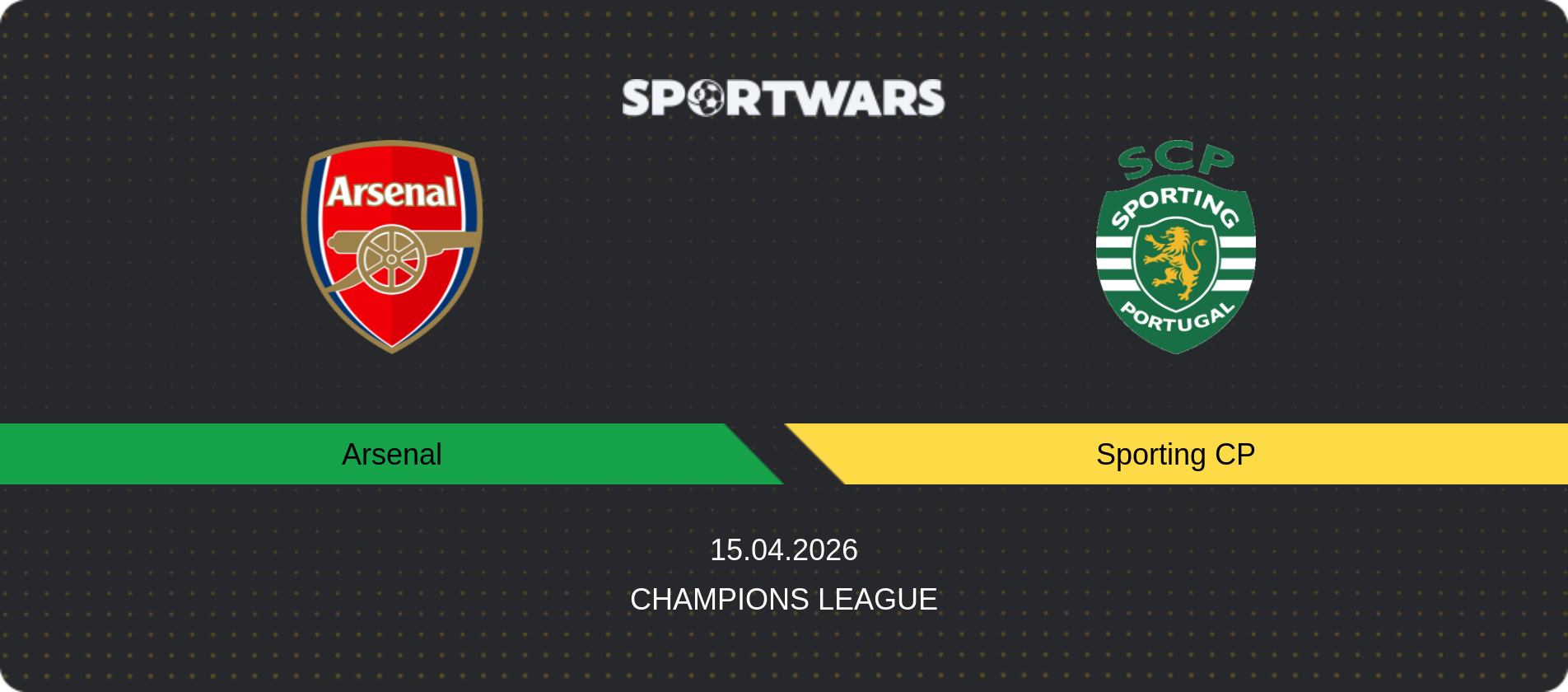 Match prediction Arsenal — Sporting CP, Champions League, 15.04.2026