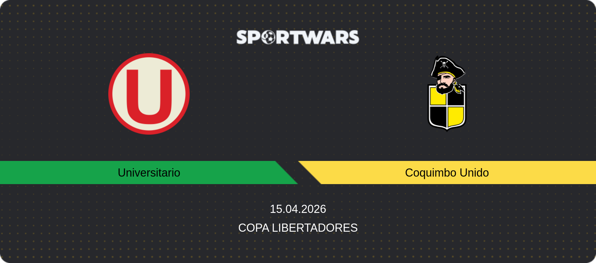Match prediction Universitario — Coquimbo Unido, Copa Libertadores, 15.04.2026