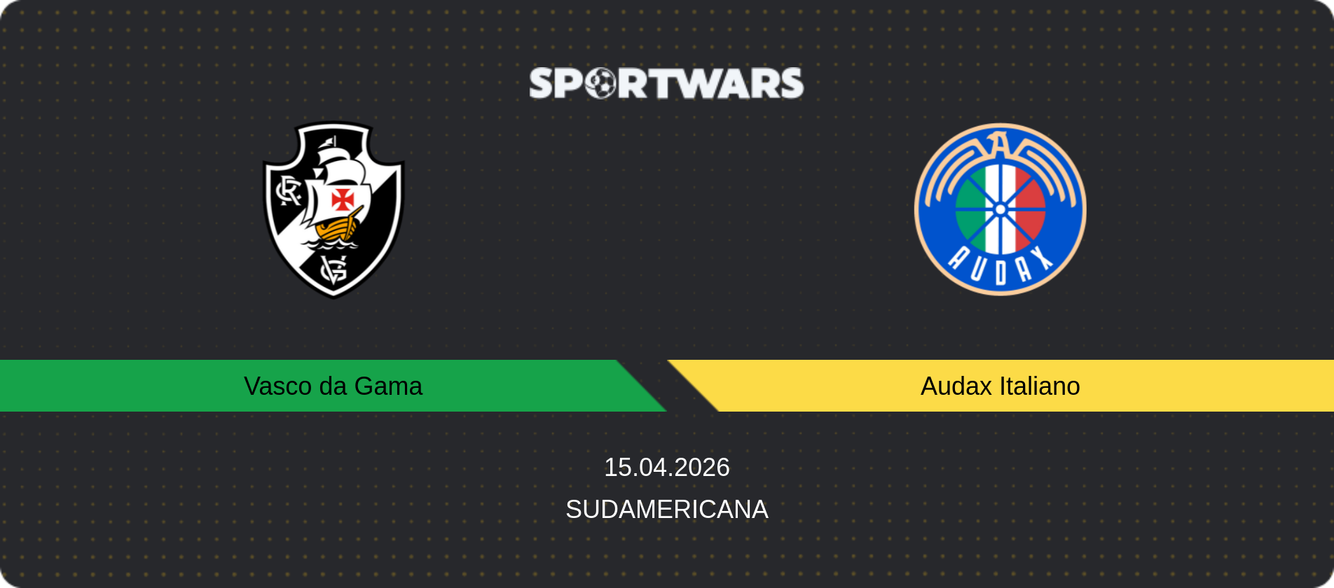 Match prediction Vasco da Gama — Audax Italiano, Sudamericana, 15.04.2026