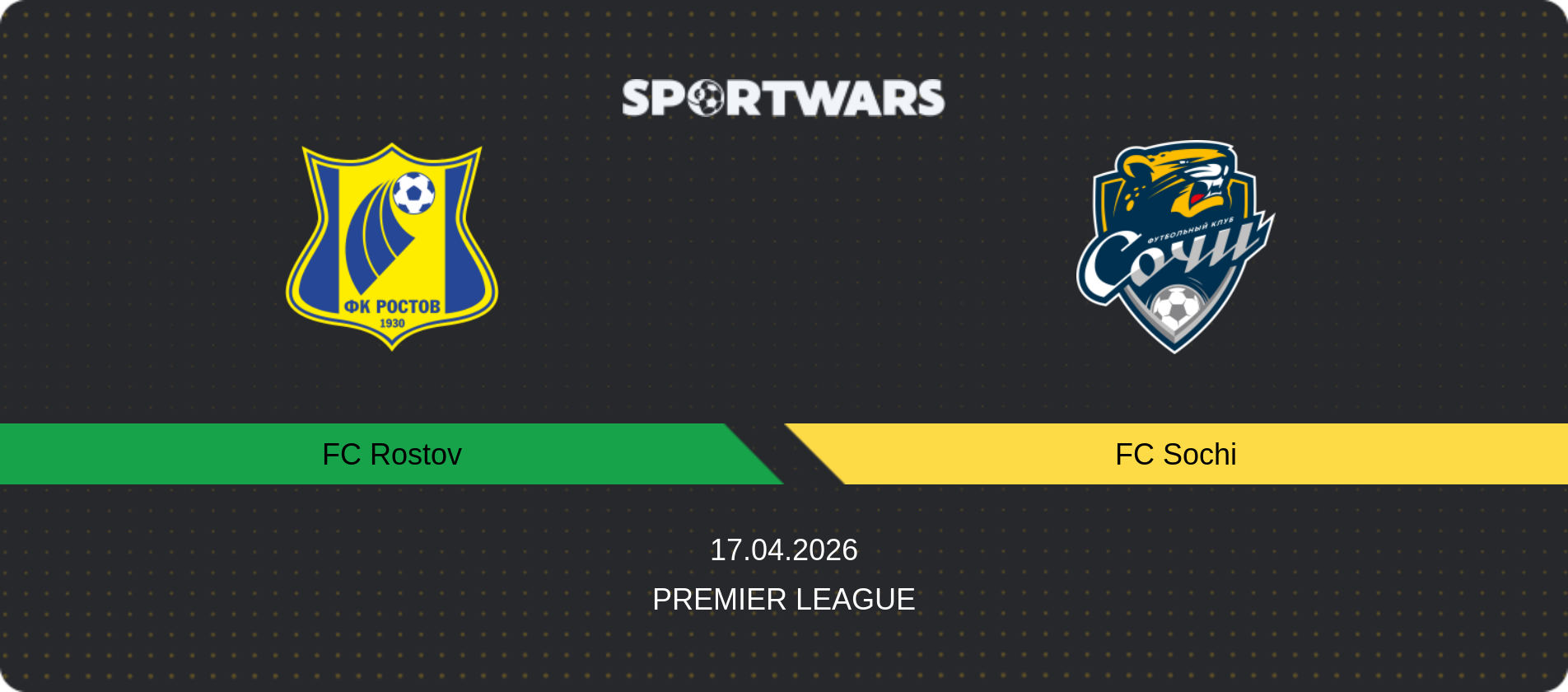 Match prediction FC Rostov — FC Sochi, Premier League, 17.04.2026