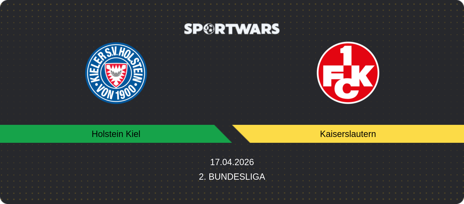 Match prediction Holstein Kiel — Kaiserslautern, 2. Bundesliga, 17.04.2026