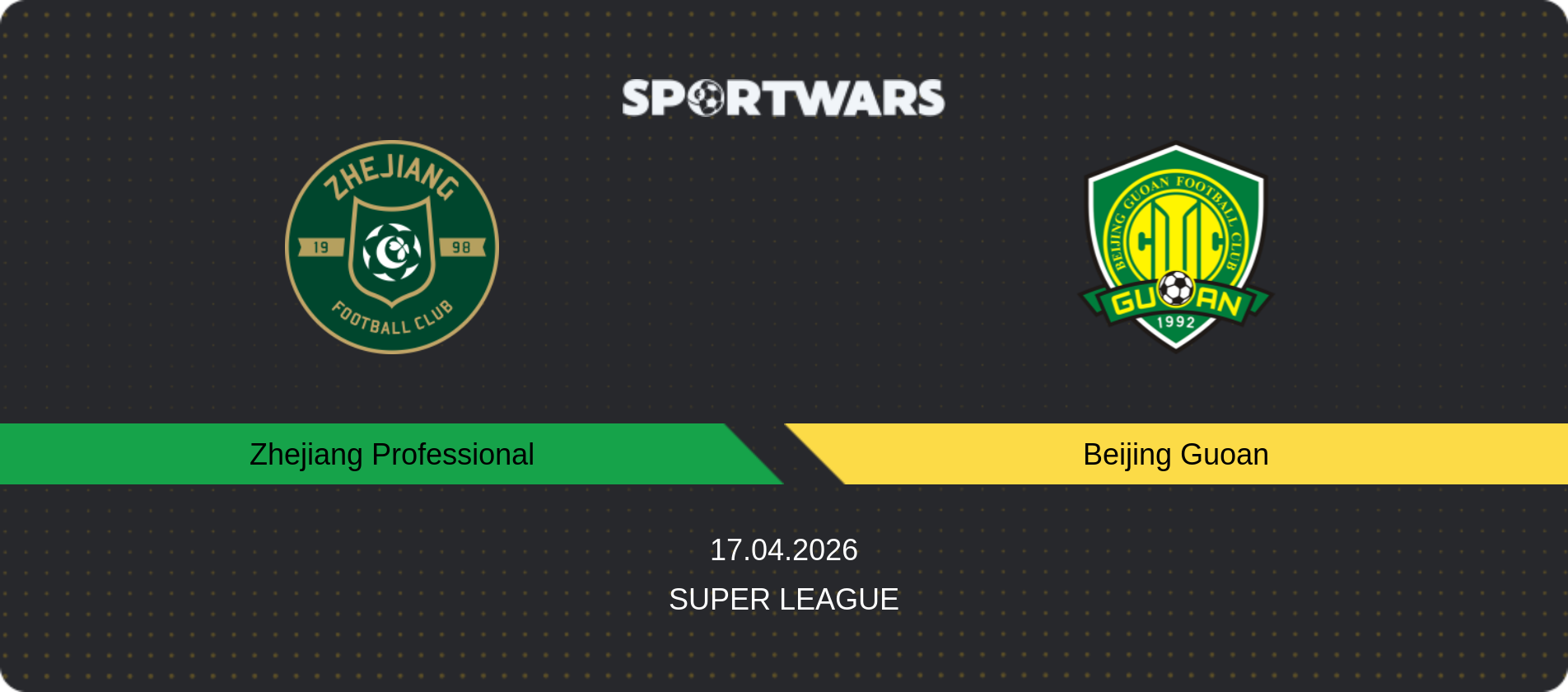 Match prediction Zhejiang Professional — Beijing Guoan, Super League, 17.04.2026