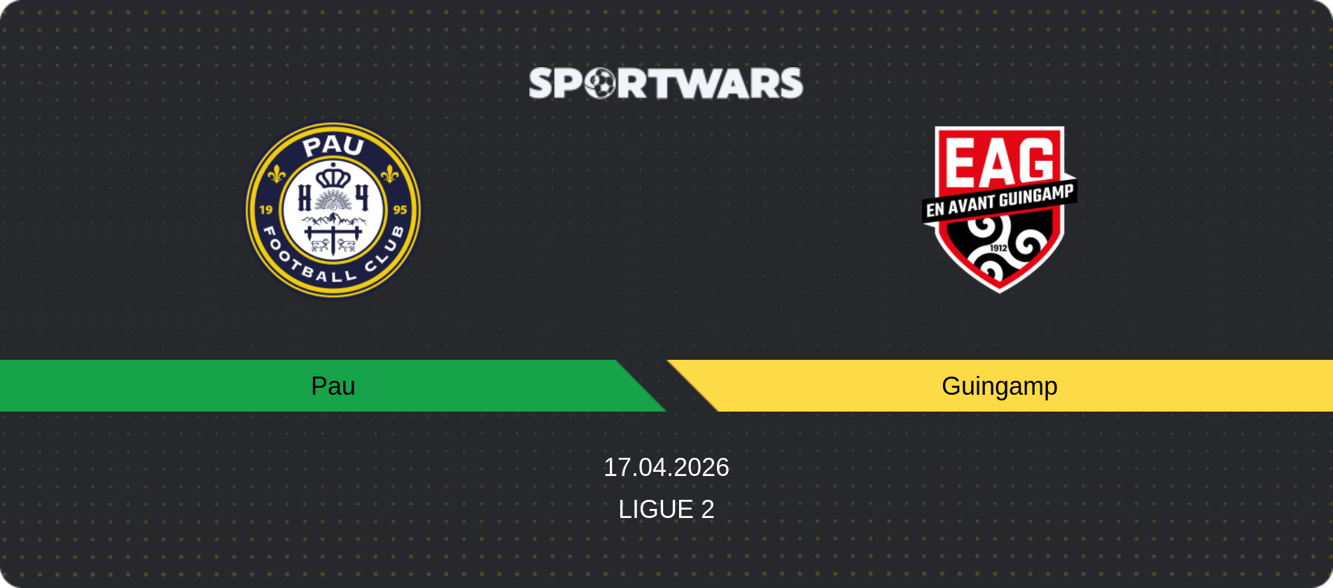 Match prediction Pau — Guingamp, Ligue 2, 17.04.2026