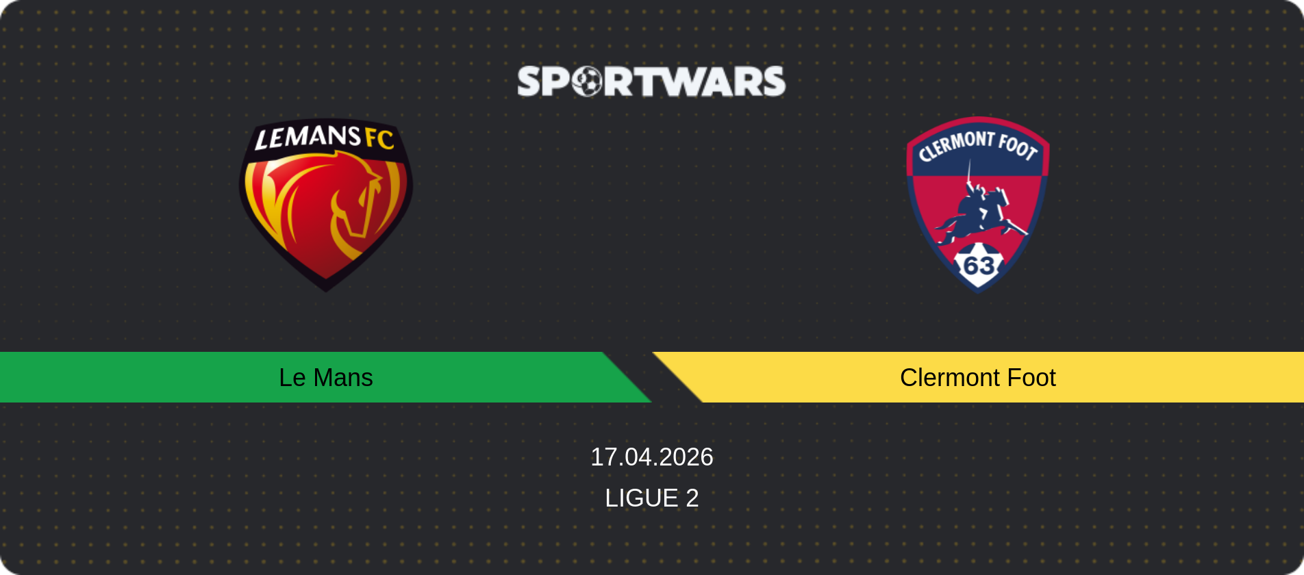 Match prediction Le Mans — Clermont Foot, Ligue 2, 17.04.2026