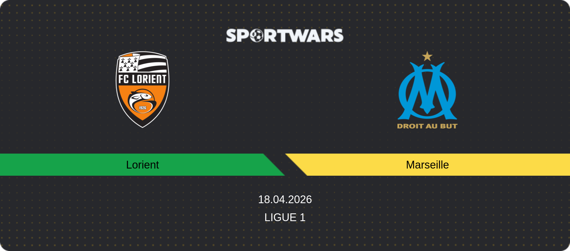 Match prediction Lorient — Marseille, Ligue 1, 18.04.2026