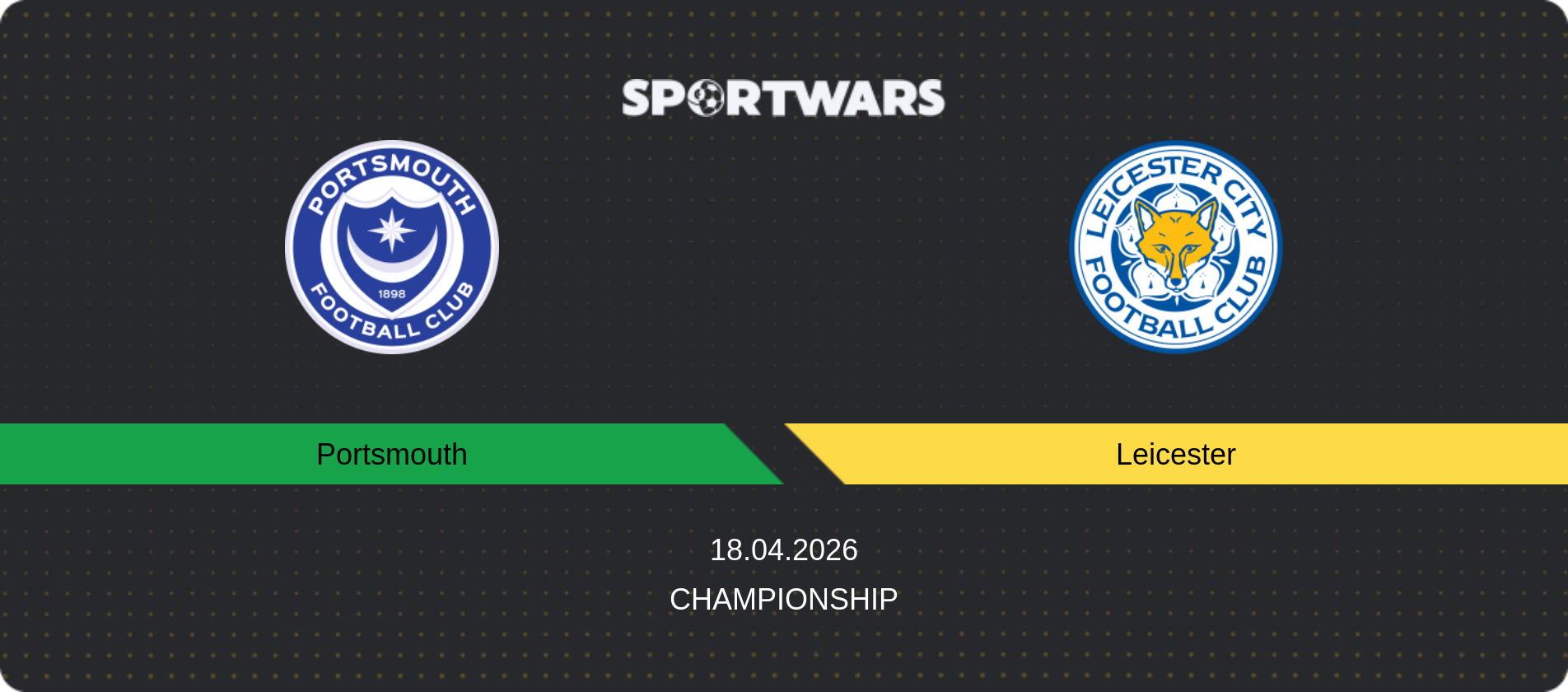 Match prediction Portsmouth — Leicester, Championship, 18.04.2026