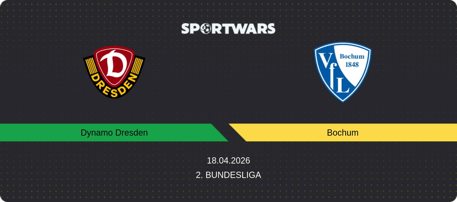 Match prediction Dynamo Dresden — Bochum, 2. Bundesliga, 18.04.2026