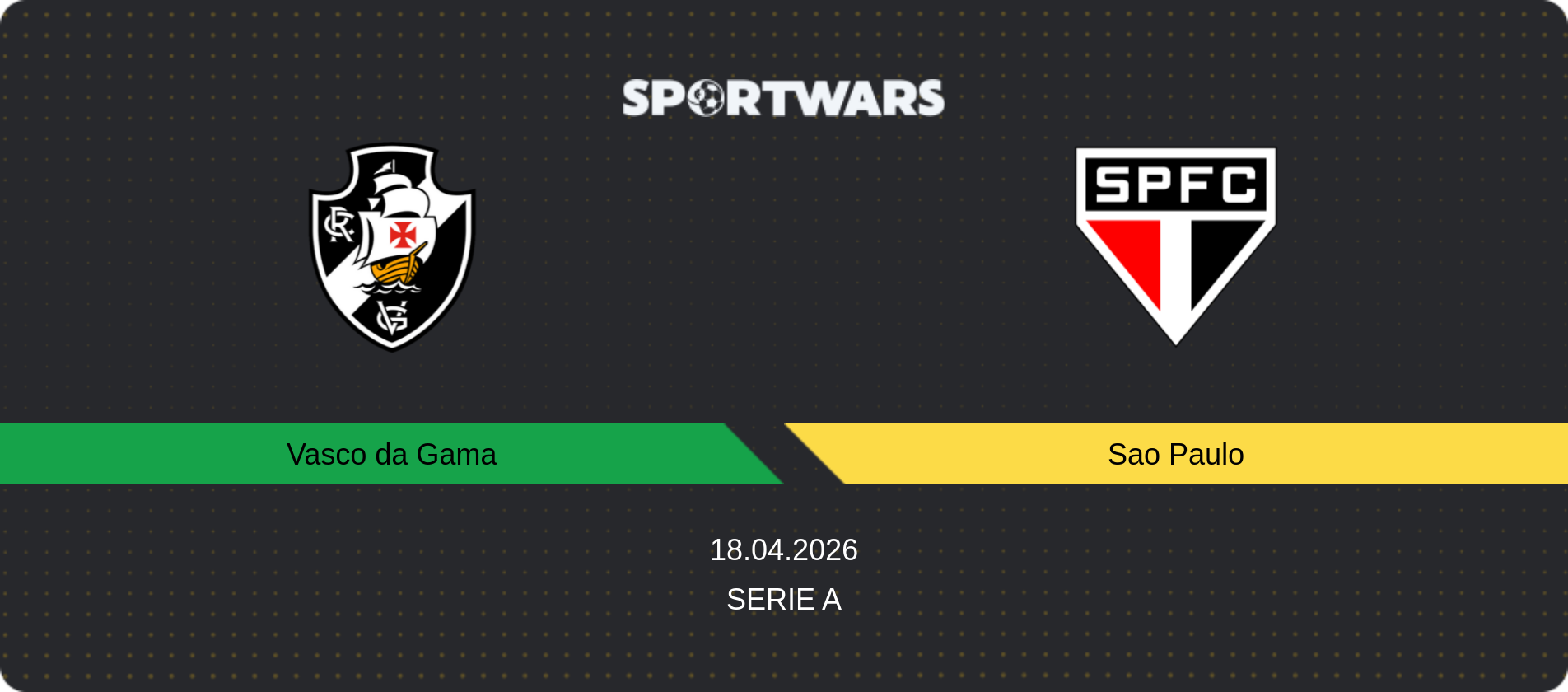 Match prediction Vasco da Gama — Sao Paulo, Serie A, 18.04.2026