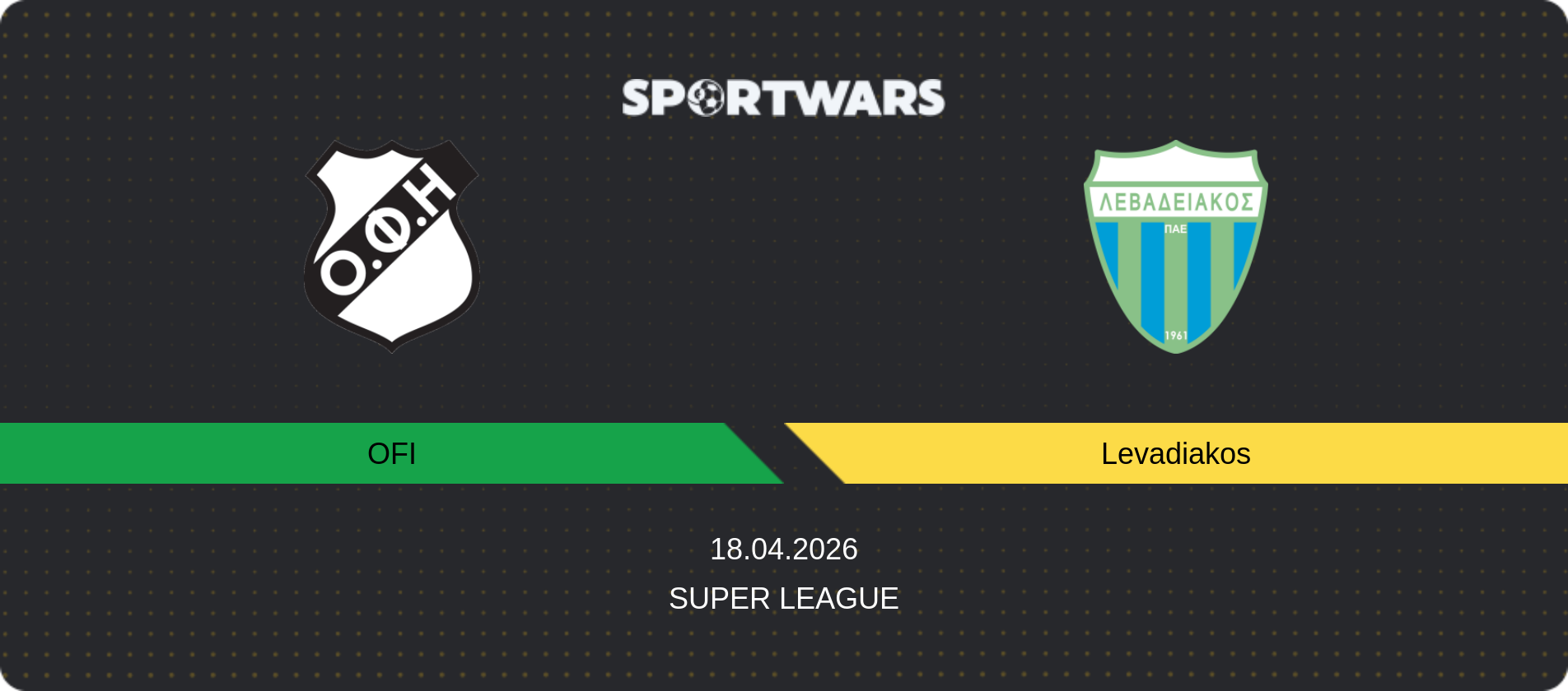 Match prediction OFI — Levadiakos, Super League, 18.04.2026