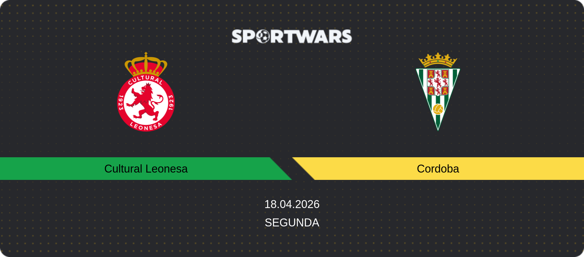 Match prediction Cultural Leonesa — Cordoba, Segunda, 18.04.2026