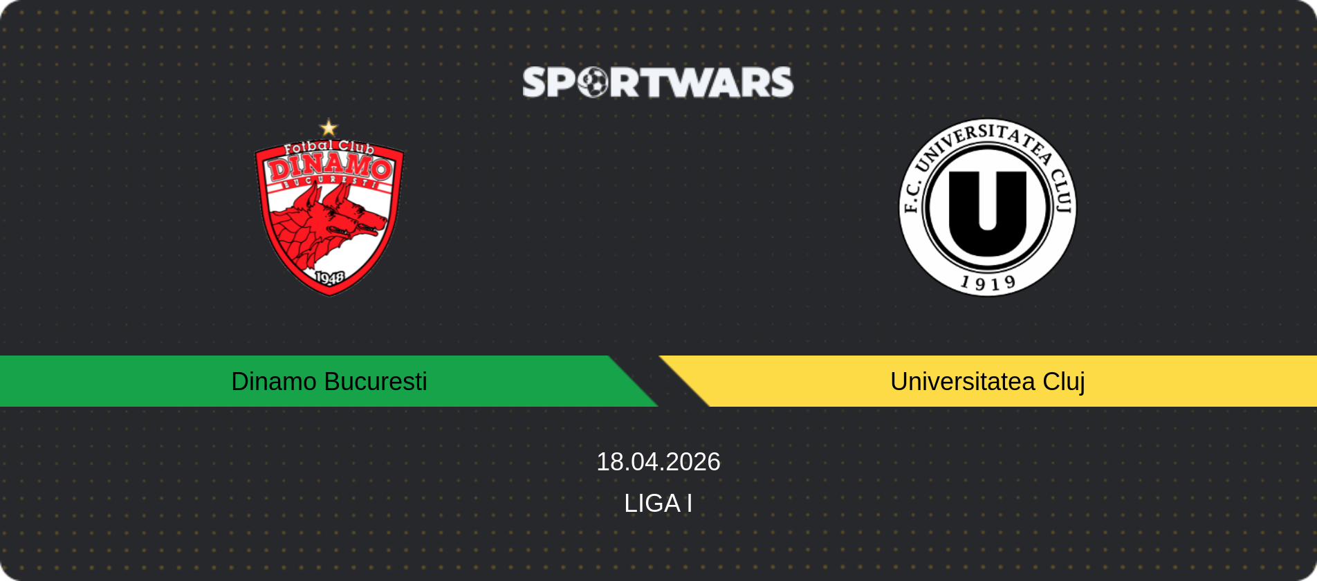 Match prediction Dinamo Bucuresti — Universitatea Cluj, Liga I, 18.04.2026