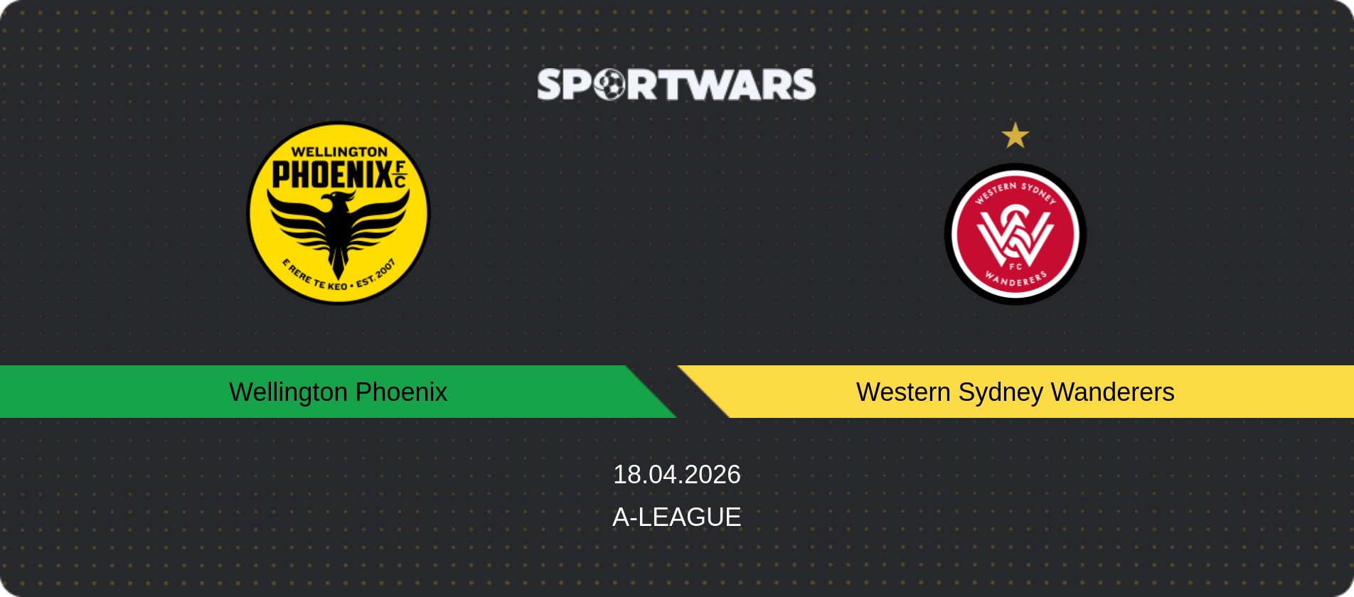 Match prediction Wellington Phoenix — Western Sydney Wanderers, A-League, 18.04.2026