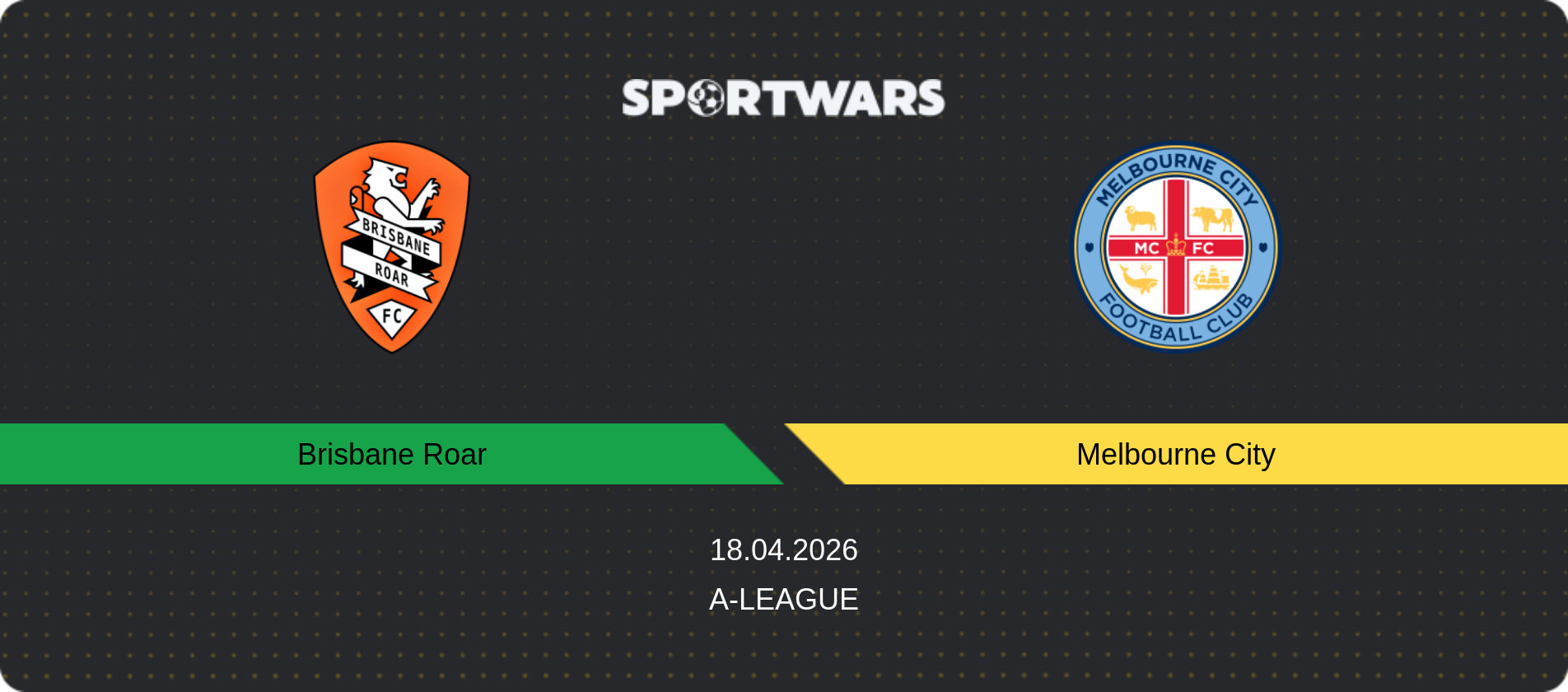 Match prediction Brisbane Roar — Melbourne City, A-League, 18.04.2026