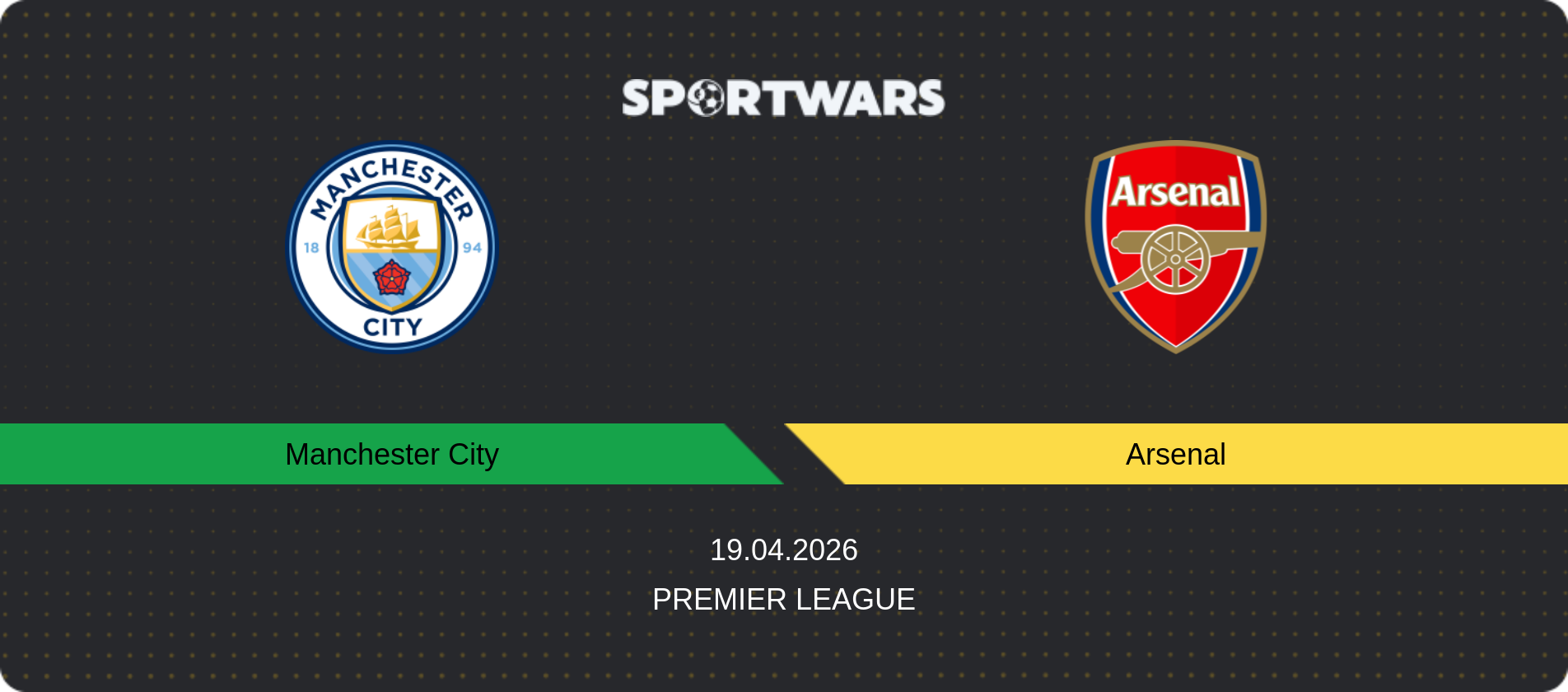 Match prediction Manchester City — Arsenal, Premier League, 19.04.2026